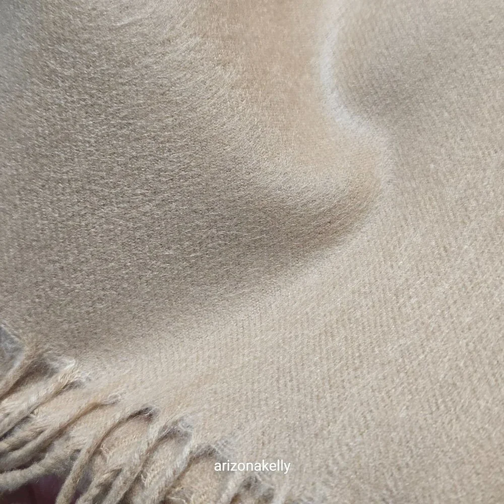 NWOT Amicale 100% Silk Scarf Soft Nap Like Cashmere Camel Tan